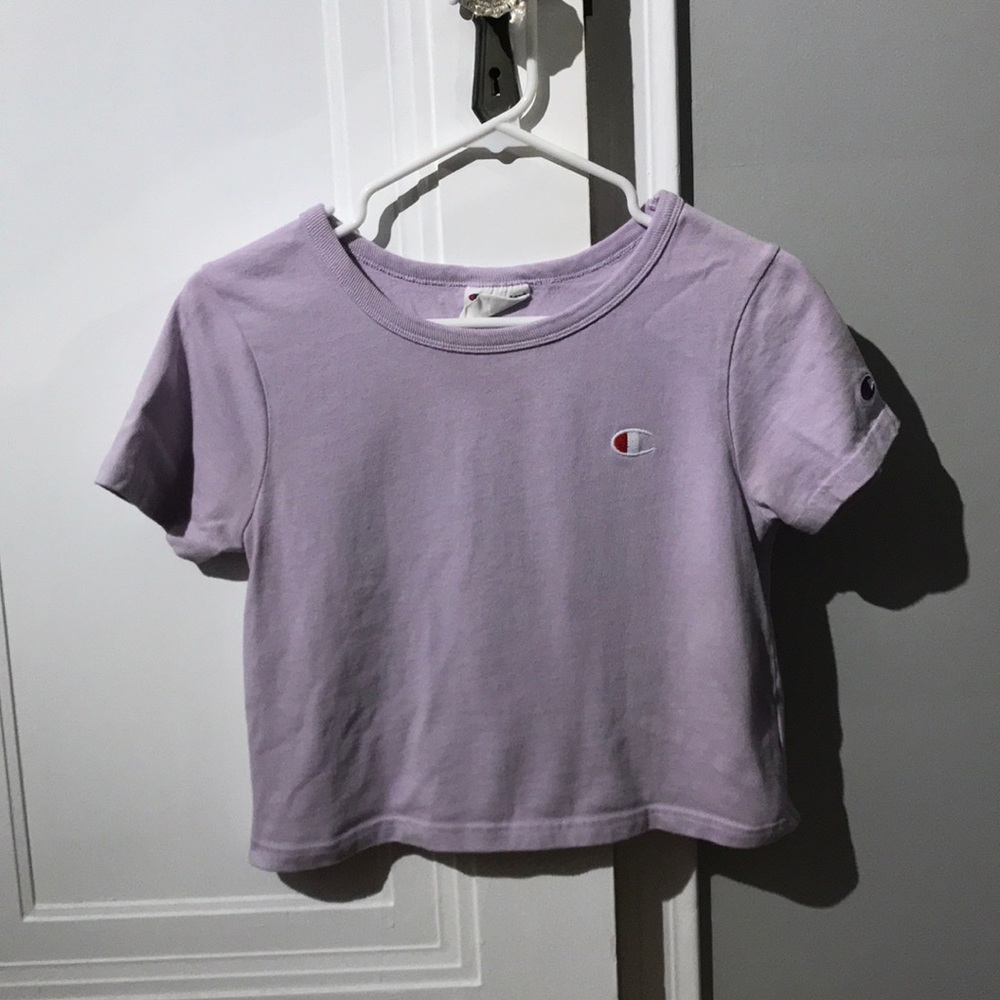 lilac purple Champion crop top